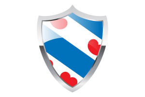 Friesland Flag with Medieval Heater Shield flag