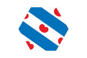Friesland Flag Illustration Rectangle Rounded Shape flag