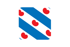 Friesland Flag Square Rounded Shape flag