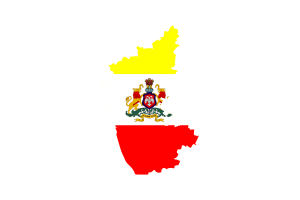 Karnataka Map with Flag flag