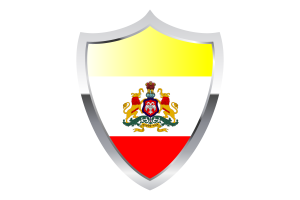 Karnataka Flag with Medieval Heater Shield flag