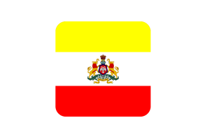 Karnataka Flag Square Rounded Shape flag