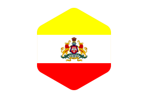 Karnataka Flag Rounded Hexagon Shape flag