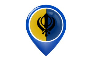 Khalistan Flag Map Pin Icon flag