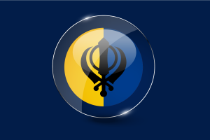 Khalistan Flag Glossy Round Button flag