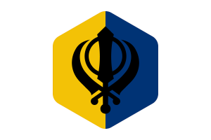 Khalistan Flag Rounded Hexagon Shape flag