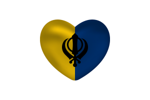  Love of Khalistan Heart Shape flag