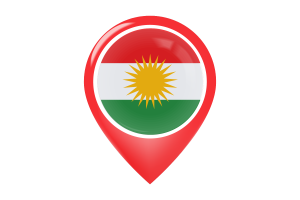 Kurdistan Flag Map Pin Icon flag