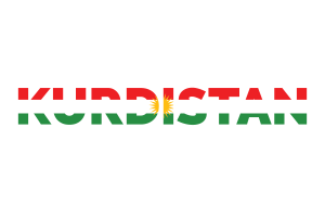 Kurdistan Text Art flag