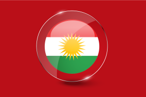 Kurdistan Flag Glossy Round Button flag