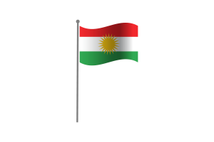 Waving Flag of Kurdistan flag