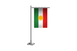 3d Kurdistan Standing Flag flag
