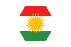 Kurdistan Flag Illustration Rectangle Rounded Shape flag