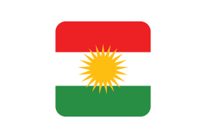 Kurdistan Flag Square Rounded Shape flag