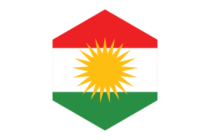 Kurdistan Flag Hexagon Shape flag