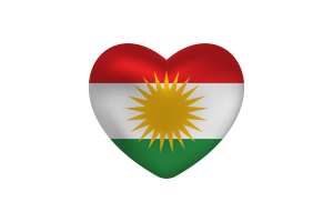  Love of Kurdistan Heart Shape flag