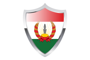 Mahabad Flag with Medieval Heater Shield flag