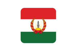 Mahabad Flag Square Rounded Shape flag
