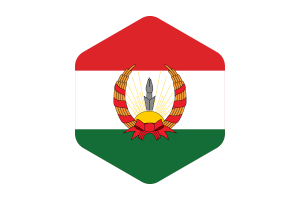 Mahabad Flag Rounded Hexagon Shape flag