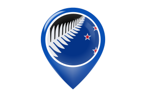 New Zealand Flag Map Pin Icon flag