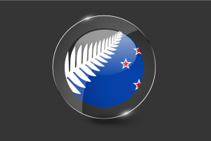 New Zealand Flag Glossy Round Button flag