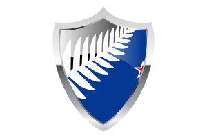 New Zealand Flag with Medieval Heater Shield flag