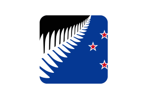 New Zealand Flag Square Rounded Shape flag