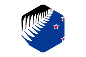 New Zealand Flag Rounded Hexagon Shape flag