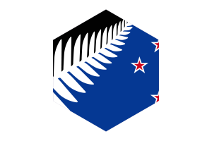 New Zealand Flag Hexagon Shape flag