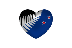  Love of New Zealand Heart Shape flag