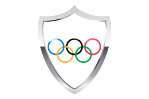 Bandera Olímpica con Escudo Medieval flag