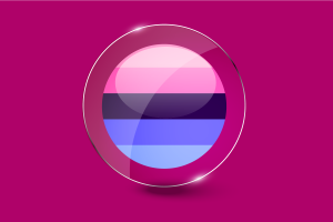 Bouton Rond Brillant du Drapeau Omnisexuel flag