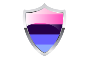 Drapeau Omnisexuel avec Bouclier Médiéval flag