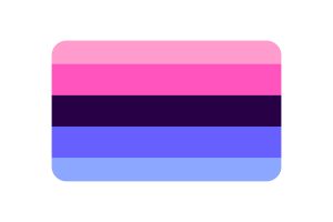 Illustration vectorielle du drapeau omnisexuel forme triangle flag