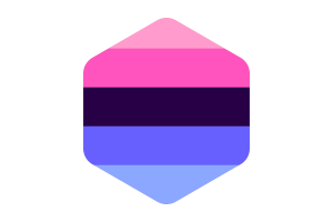 Drapeau omnisexuel forme hexagone arrondi flag