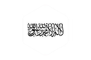 Taliban Flag Rounded Hexagon Shape flag