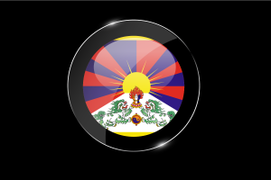 Tibet Flag Glossy Round Button flag