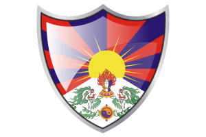Shield with Flag of Tibet flag
