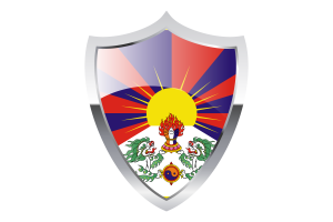 Tibet Flag with Medieval Heater Shield flag