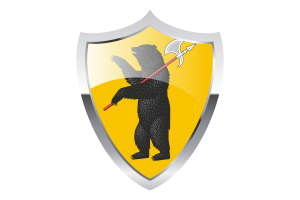 Yaroslavl Flag with Medieval Heater Shield flag