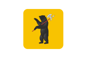 Yaroslavl Flag Square Rounded Shape flag