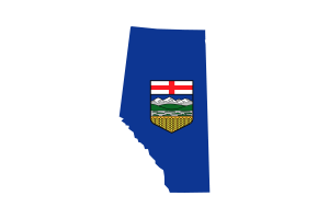 Alberta Map with Flag flag