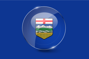 Alberta Flag Glossy Round Button flag