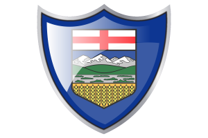 Shield with Flag of Alberta flag