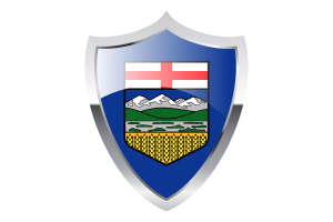 Alberta Flag with Medieval Heater Shield flag