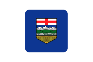 Alberta Flag Square Rounded Shape flag