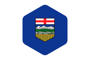 Alberta Flag Rounded Hexagon Shape flag