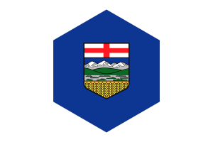 Alberta Flag Hexagon Shape flag