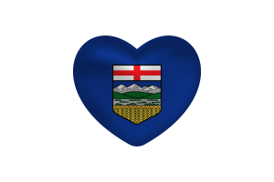  Love of Alberta Heart Shape flag