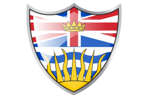 Escudo con la bandera de Columbia Británica flag